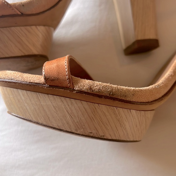 Hoss Intropia Suede Platform Heels size 36. Peach - Picture 4 of 4
